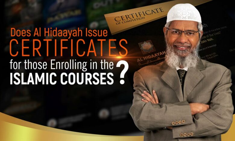 Does Al Hidaayah Issue Certificates for those Enrolling in the Islamic Courses? – Dr Zakir Naik