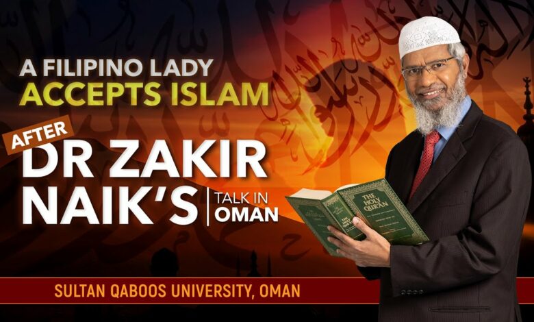 A Filipino lady accepts Islam after Dr Zakir Naiks talk in Oman